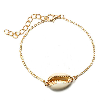 

Fashion 2019 Gold Color Cowrie Shell Choker Necklace Women Bohemia Statement Collier Punk Bead Rope Chain Necklace