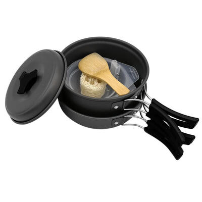 

DS-200 Outdoor Camping Cookware Set Portable Picnic Black Handle Tableware