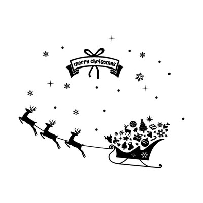 

Toponeto New Year Merry Christmas Snowflake Wall Sticker Home Shop Windows Decals Decor