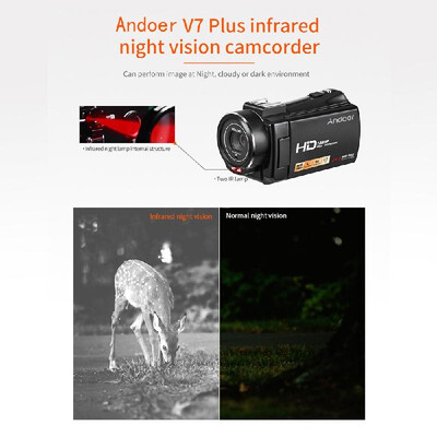 

Andoer HDV-V7 PLUS 1080P Full HD 24MP Portable Digital Video Camera Camcorder Remote Control Infrared Night Vision Recorder 16X Zo
