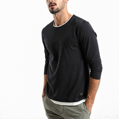 

Mens Solid T-Shirts Tops Pullover Round Neck Long Sleeve Casual Loose Shirts
