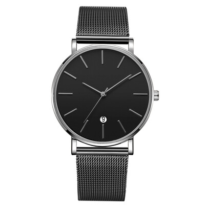 

Gobestart Fashion Simple Simple Casual Calendar Business Net With Strap Mens Watch