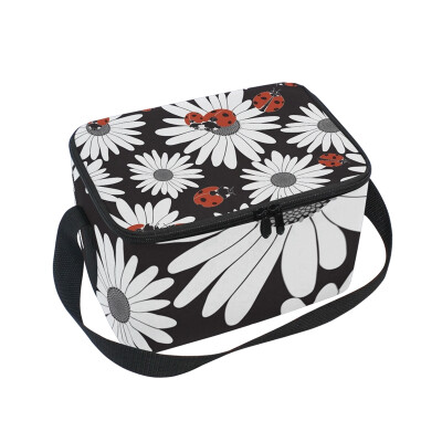 

ALAZA Lunch Box Chamomile And Ladybirds Insulated Lunch Bag Large Cooler Tote Bagfor Men Women