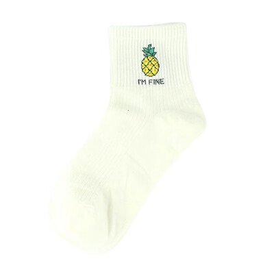 

Women Casual Harajuku Cartoon Fruit Print Breathable Moisture Wicking Deodorant Elastic Athletic Work Socks