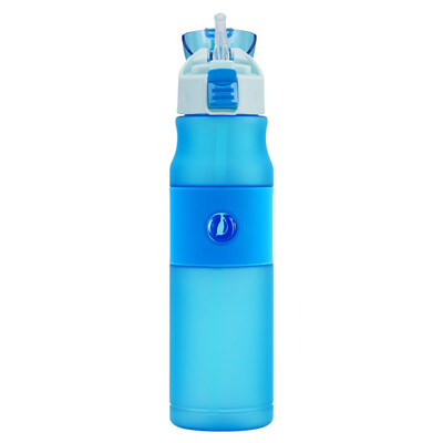 

600ml Sports Water Bottle with Straw BPA-Free Leak Proof Flip Top Drinking Water Bottle for Travel Outdoor Hiking Camping