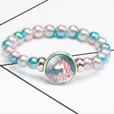 

Rainbow Unicorn Bracelet Party Bag Fillers Birthday Girls Gift