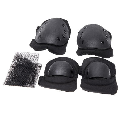 

4Pcs Outdoor Adults Sports Tactical Knee Elbow Protective Pads Skating Skiing Climbing with Mesh Carry Case