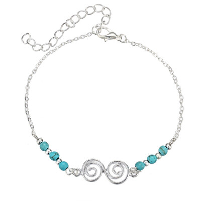 

Women Bohemian Style Anklets Fashion Beach Spiral Anklet Pendant Jewelry