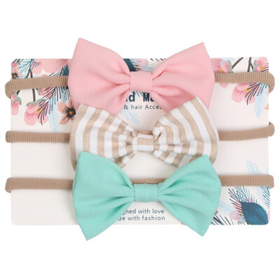 

3pcsset Baby Headband Bow Headwear Good Elastic Boy Girl Beanie Spring Autumn Childrens hair accessories
