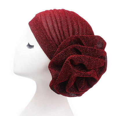 

Fashion Big Flower Glitter Turban Hat Muslim Indian Cap Women Head Wrap Headwear