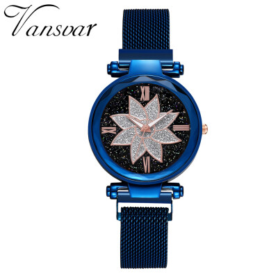 

Best Selling Women Mesh Magnet Buckle Starry Sky Watch Casual Luxury Women Geometric Surface Quartz Watches Relogio Feminino50