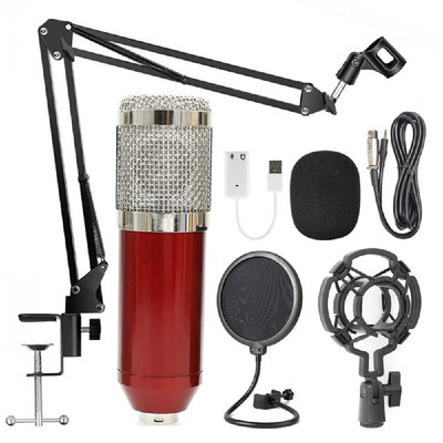 

BM800 Professional Suspension Microphone Kit Studio Live Stream Broadcasting Recording Condenser Microphone Set
