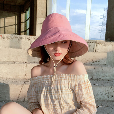 

Double-sided fishermans hat Korean casual big-brim sunshade hat outdoor fashion beach cap sun-proof hat