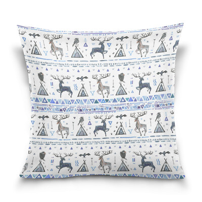 

ALAZA Throw Pillow Cover 16 X 16 inch Christmas Gift Cushion Cover with Ethnic Pattern Printed Pillowcase
