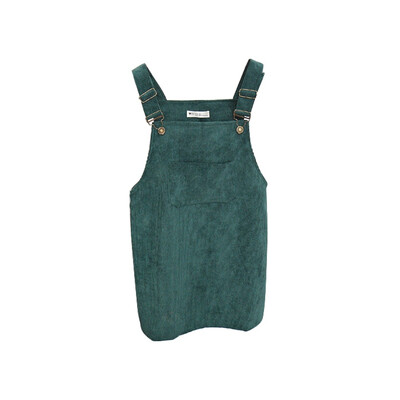 

Oioninos Harajuku Style College Wind Restoring Ancient Ways Corduroy Suspenders Big Pocket Straight Vest Dress