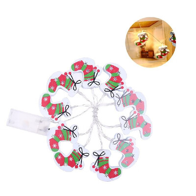 

10Led Metal Alpaca Santa Claus Bell Walking Stick Star Fariy String Lights for Christmas Holiday Wendding Party Night Living Be