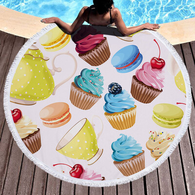 

Gobestart 1 PC Round Beach Pool Home Shower Towel Blanket Table Cloth Yoga Mat