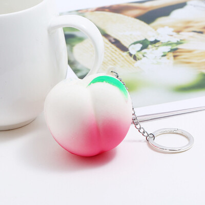 

YIWULACute Mini Peach Super Slow Rising Scented Relieve Stress Toy Keychain