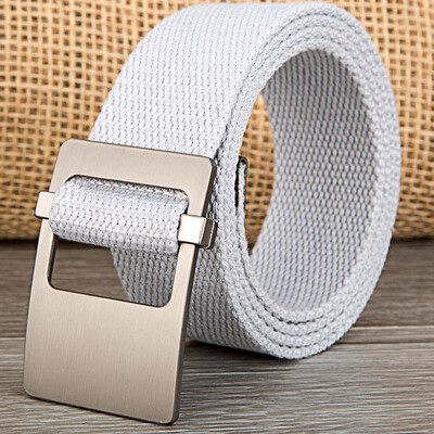 

Fashion solid color Canvas belt high quality Alloy Ring buckle Men belt casual weaving Canvas Men&Women belt