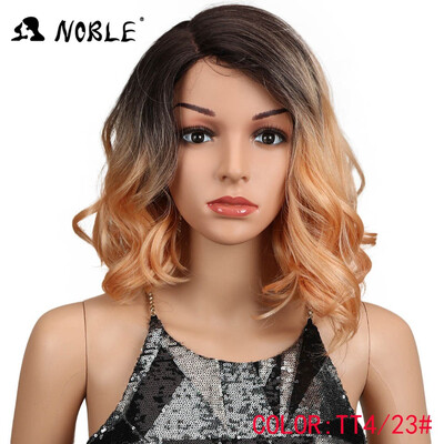 

Noble Hair African American 12"Inches Black Ombre Pink Fashion Style Loose Wavy Hair Synthetic Lace Front Wigs For Black Women