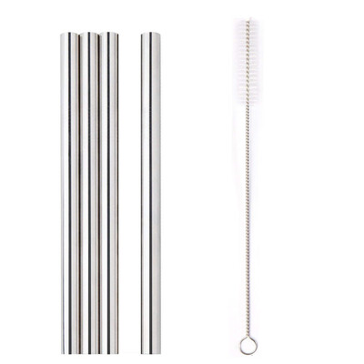 

Gobestart 4PC Stainless Steel Metal Straws Extra Wide 12mm Reusable Drinking Straws