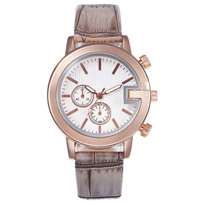 

Business Women Watches False Binocular Dial Ladies Quartz Wristwatch Solid Color Leather Strap Meeting Clock Montre Femme