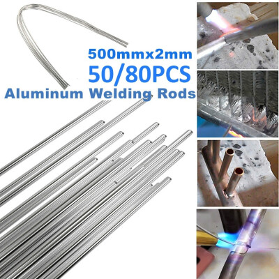 

10305080PCS Aluminum Welding Solder Wire Rods Low Temperature Flux Cored Soldering Rod Size500mmx2mm