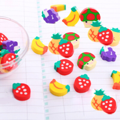 

Siaonvr 100PCS Novelty Mini Fruit Rubber Pencil Eraser Set Stationery Kids Children Gifts