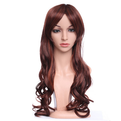 

Long Curly Synthetic Wig with Bangs Hair Wigs Heat Resistant Full Wig Full Head for Women