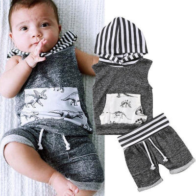 

2pcs Toddler Kids Baby Boy T-shirt TopsShorts Pants Outfit Dinosaur Clothes Set