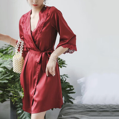 

Women Negligees Satin Nightdress Spaghetti Strap Chemises Slip V Neck Sleepwear