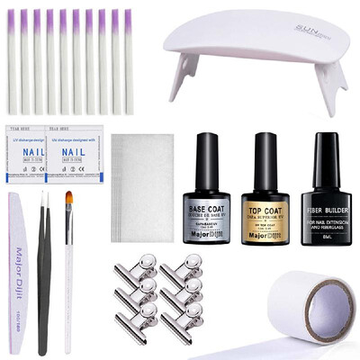 

Fibernails Fiberglass Gel T-op & Base Coat Acrylic Nail Extension Salon Fiberglass Tools