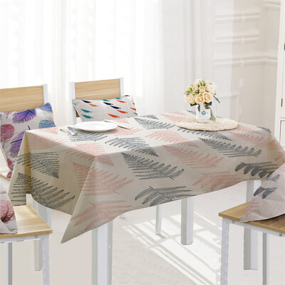 

Toponeto Feather Table Cloth Linen Tablecloth For Kitchen Decorative Dining Table Cover