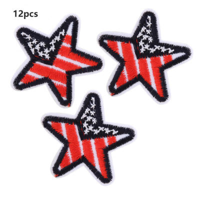 

Greensen 12pcs DIY Mending Clothes Accessory Star Embroidery Sticker Garment Sewing On Patch