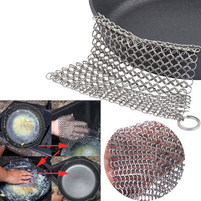 

Siaonvr Stainless Steel 316 Cast Iron Cleaner Brush Scrubber For Cast Iron Pan Cast