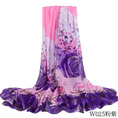 

Fashion beach towel increase chiffon scarf rose print scarf vacation bikini shawl W025