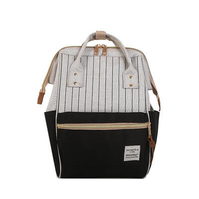 

Hit Color Stripe Travel Backpacks Women School Bags Canvas Large Knapsack