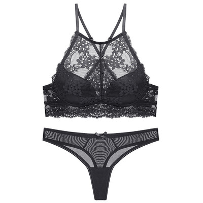 

Toponeto Womens Sexy Lace Bra Female Underwire Lingerie Bras Underwear Set