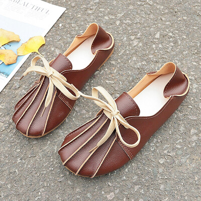 

Shoes women Joker Mori Department retro Baotou bean shoes students casual flat-bottomed loafers