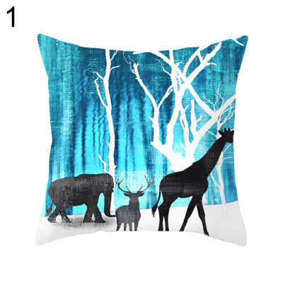 

Christmas Wapiti Flower Throw Pillow Case Cushion Cover Sofa Bedding Articles