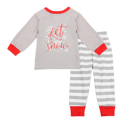 

2pcs Christmas Family Match Clothes Set Daily Stripe Long Sleeve Tops Pants