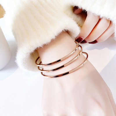 

Sansheng III bracelet three-ring bracelet thin ring multi-ring rose gold titanium steel bracelet