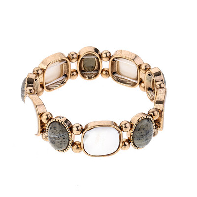 

Women Ethnic Style Bracelet Girls Resin Retro Bangle Exaggerated Geometric Hand Chain Ornament