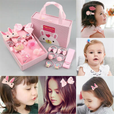 

18pcs Baby Girl Bowknot Hair Clip Flower Hair Accessories Hairband Gift Box Set