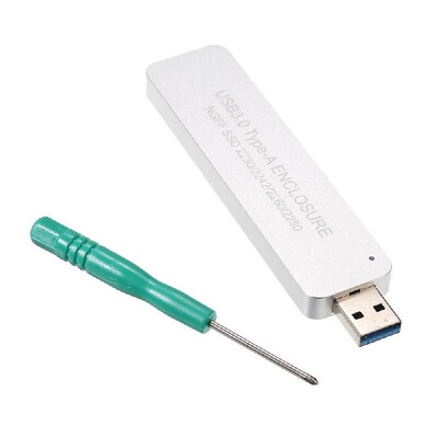 

USB30 Type-A NGFFM2 SSD Enclosure 5Gbps Faster Data Transfer Portable External Solid State Drive Support 2230224222602280