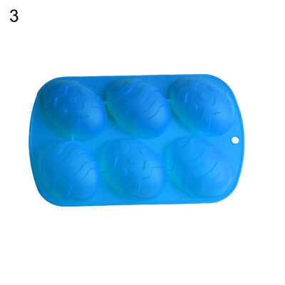 

6 Cavity Easter Egg Silicone DIY Handmade Chocolate Cake Soap Baking Mould