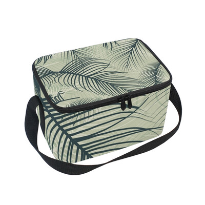 

ALAZA Lunch Box Insulated Lunch Bag Large Cooler Tote Bag Green Leaf Pattern for Men Women Girls Boys