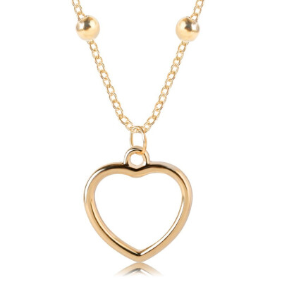 

2019 New Cute Romantic Pendant Necklace Hallow Heart Shaped Pendant Necklace Quality Necklace Female Gold Color Trendy Jewelry