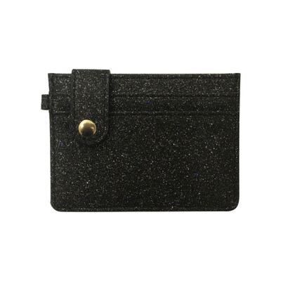 

Glitter Faux Leather Short Type Buckle Unisex Wallet Card Cash Holder Pouch Bag