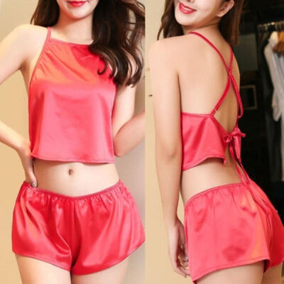

sexy Women Silk Satin Pajamas Set Pyjama Sleepwear Nightwear Loungewear Homewear